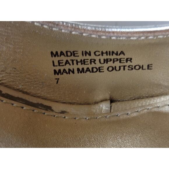 Lilly Pulitzer Kristen Gold Metallic Peep Toe Sling Back Wedge Sandals Sz 7 - Picture 10 of 11